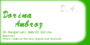 dorina ambroz business card